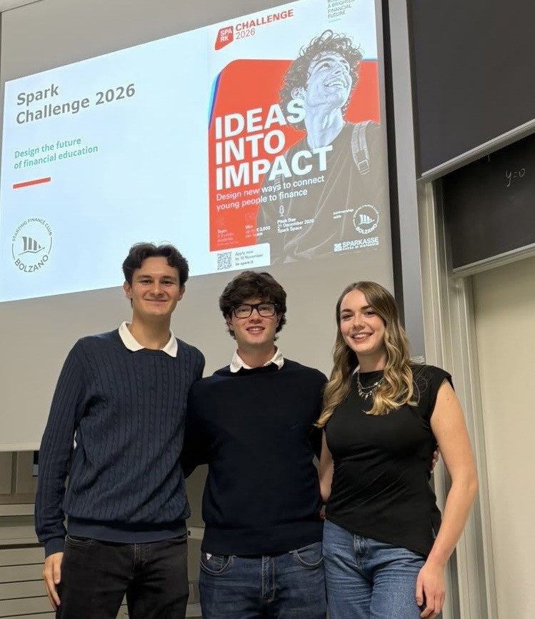 Ideas into impact: Sparkasse und Starting Finance Club starten die Spark Challenge für Studierende an der Freien Universität Bozen