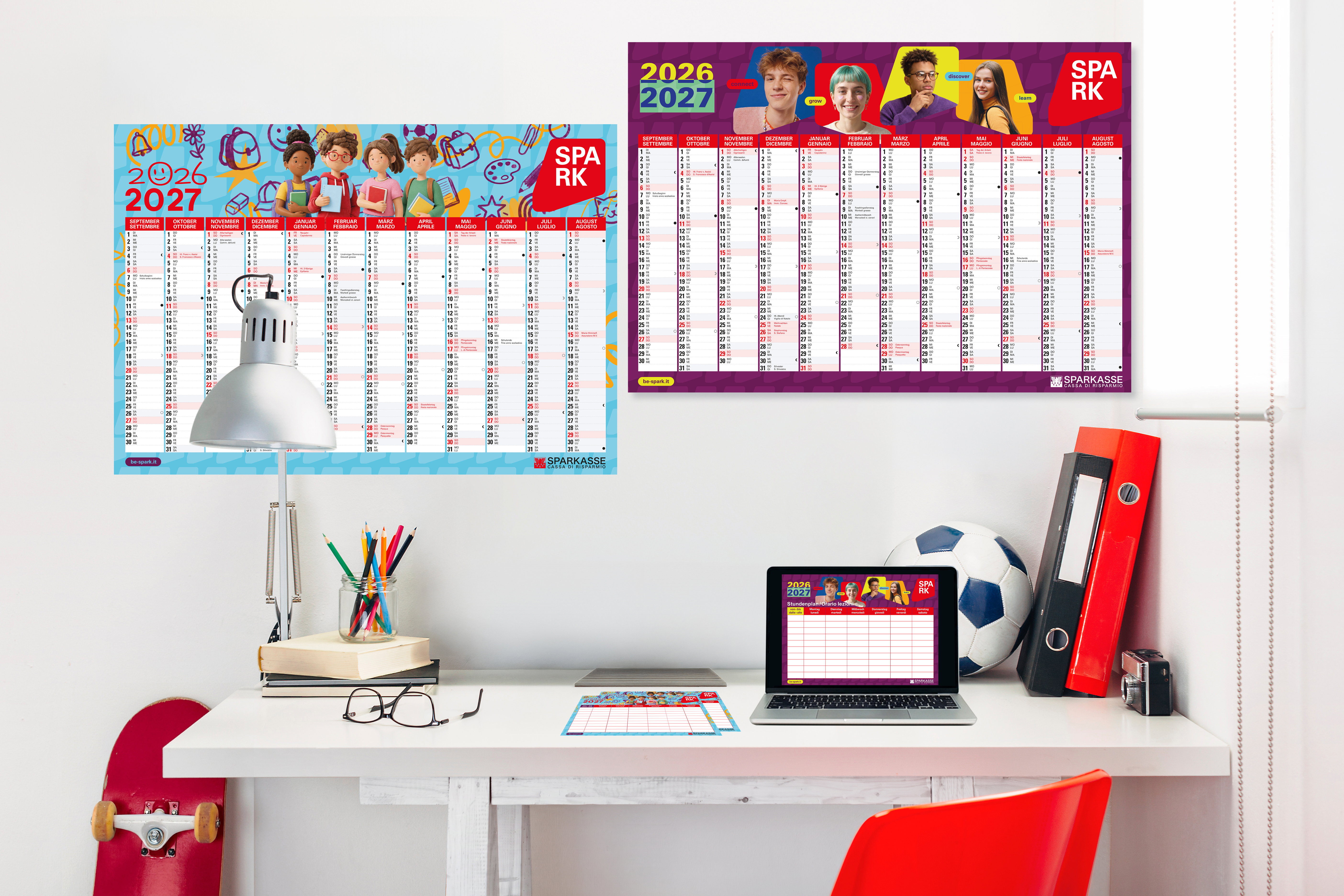 Die Schule geht los, mit dem neuen SPARK-Schulkalender und Stundenplan!