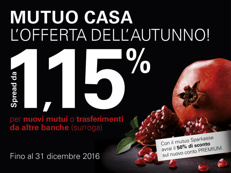 Mutuo Casa: l’offerta dell’autunno