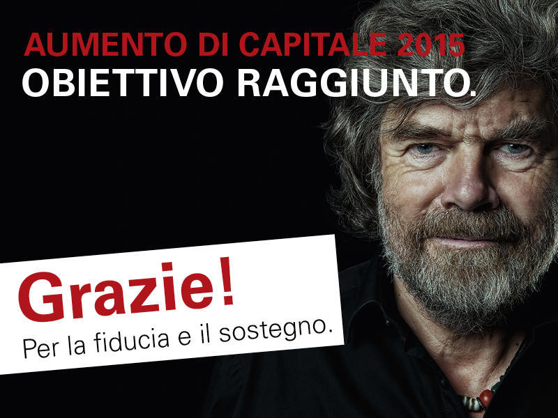 Concluso con successo l'aumento di capitale della Cassa di Risparmio di Bolzano