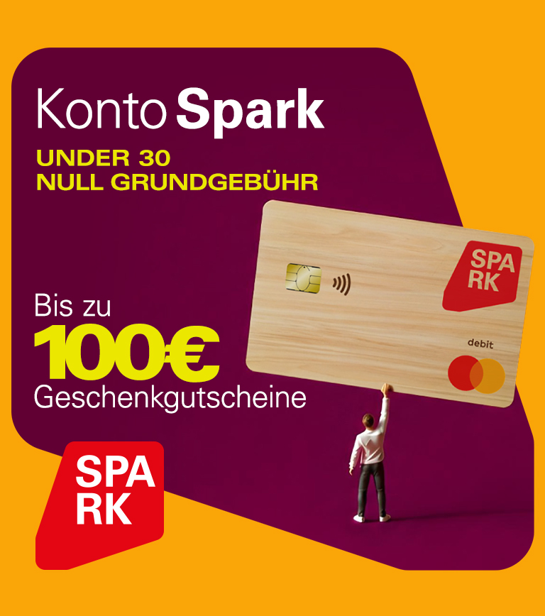 Eröffne Konto Spark: Gebühren 0€ und bis zu 100€ Geschenkgutscheine