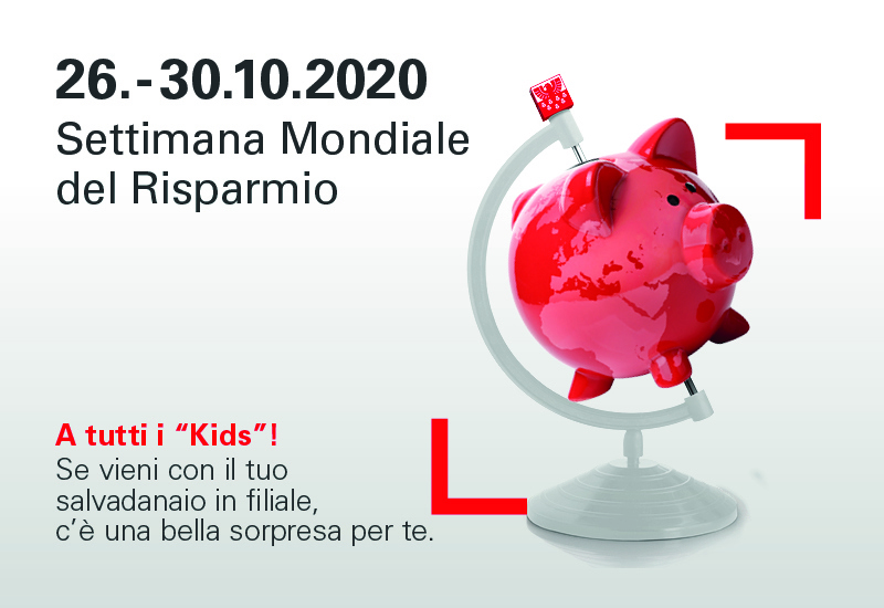 Settimana Mondiale del Risparmio: Ai “Kids” che con il loro salvadanaio vengono in filiale, li attende una simpatica sorpresa