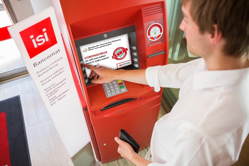 Covid-19: da oggi possibile donare 1 euro ad ogni prelievo bancomat