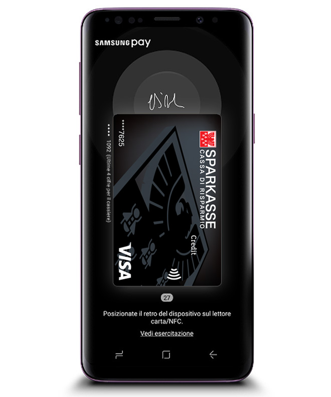 Con Sparkasse e Samsung Pay pagare con il tuo smartphone sarà più semplice, veloce e sicuro.