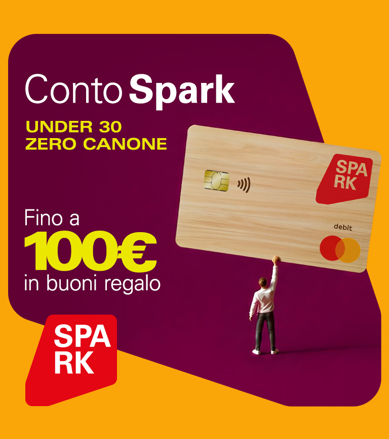Apri Conto Spark: canone 0€ e fino a 100€ in buoni regalo